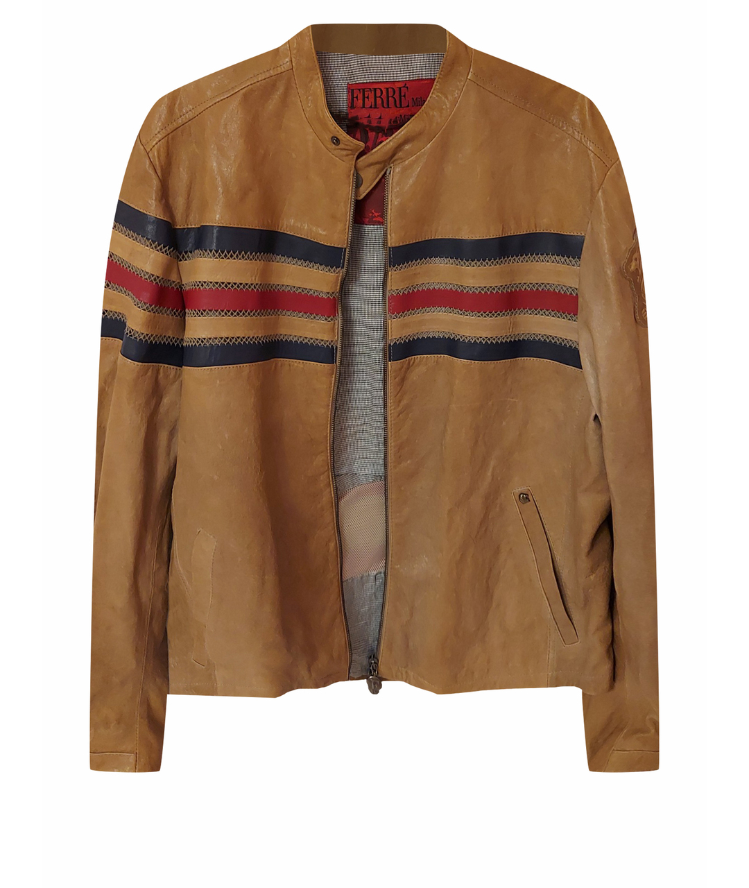 GIANFRANCO FERRE Бежевая кожаная куртка, фото 1
