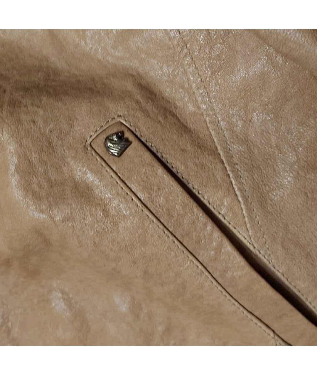 GIANFRANCO FERRE Бежевая кожаная куртка, фото 7