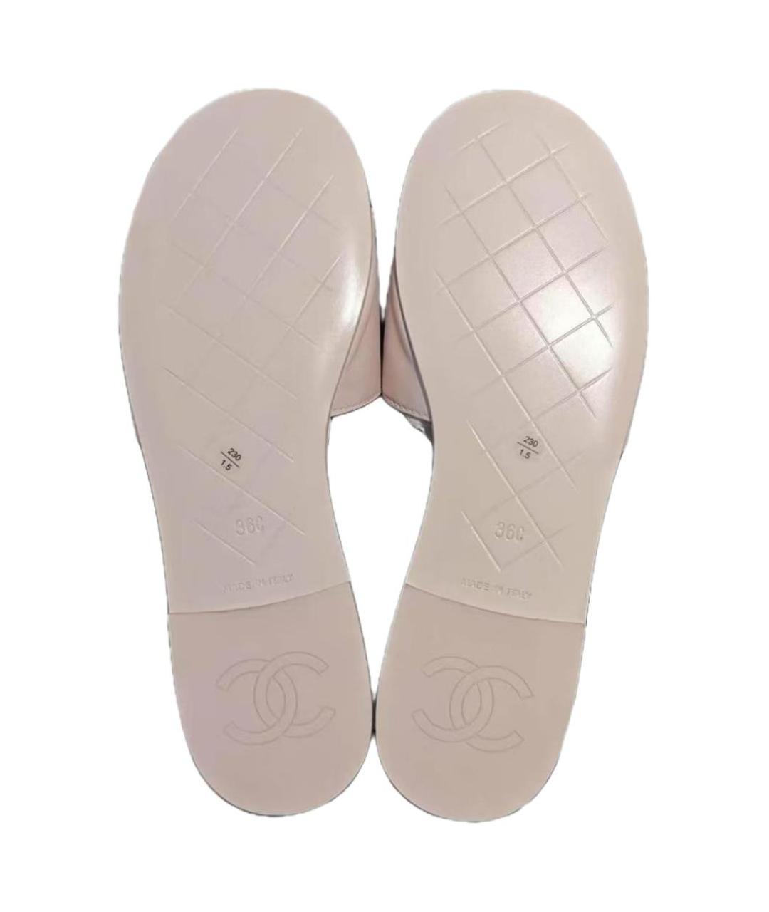 CHANEL Розовые шлепанцы, фото 3