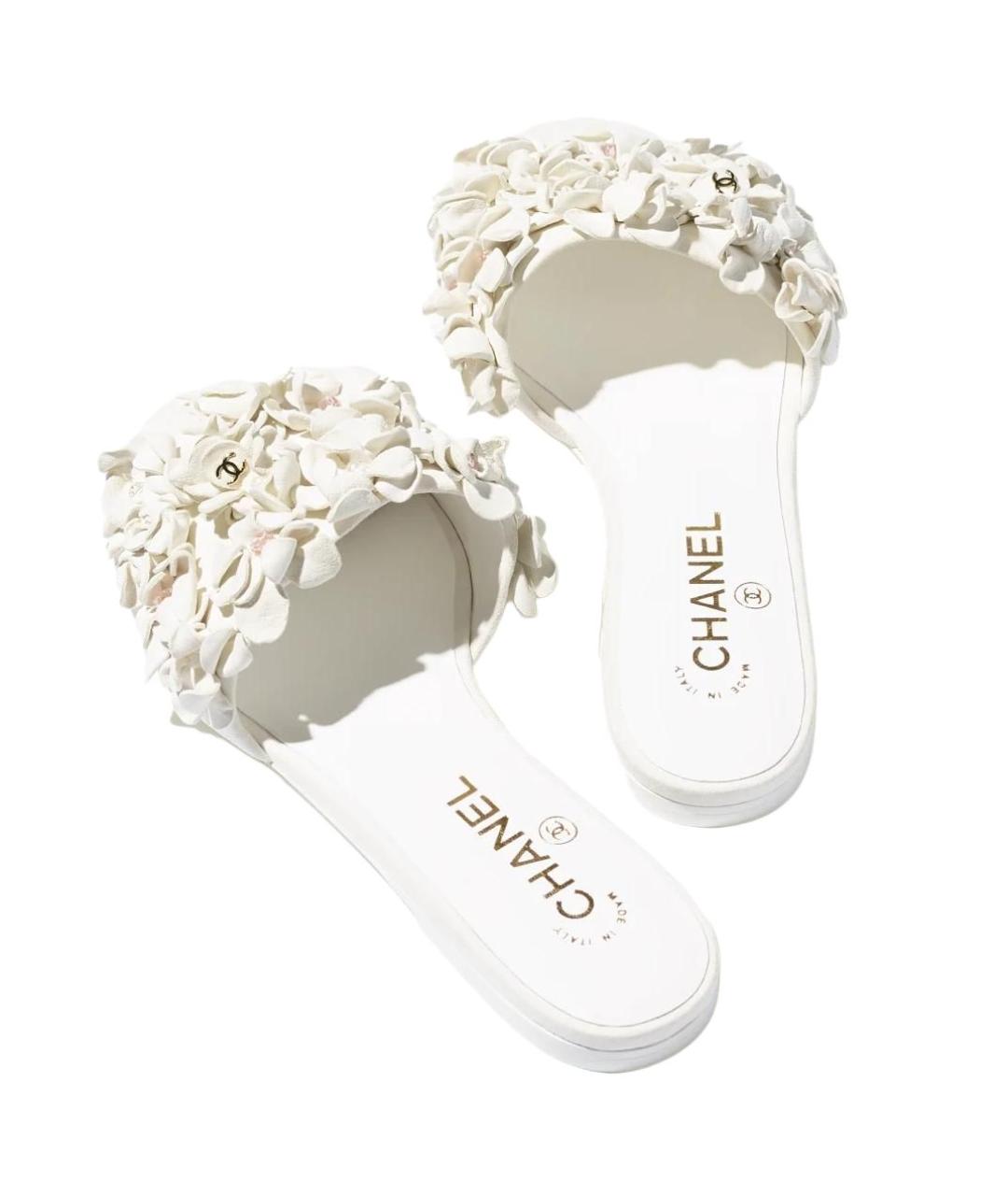 CHANEL Белые шлепанцы, фото 4