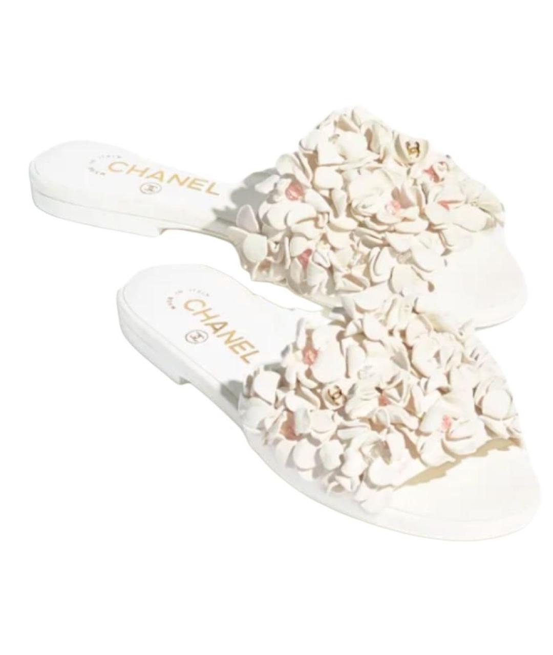 CHANEL Белые шлепанцы, фото 3