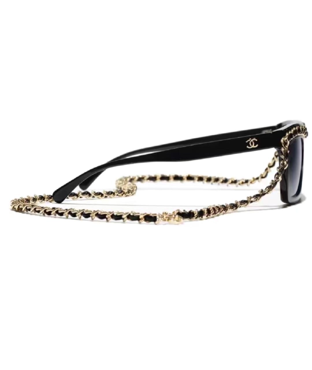 CHANEL Черные пластиковые солнцезащитные очки, фото 2