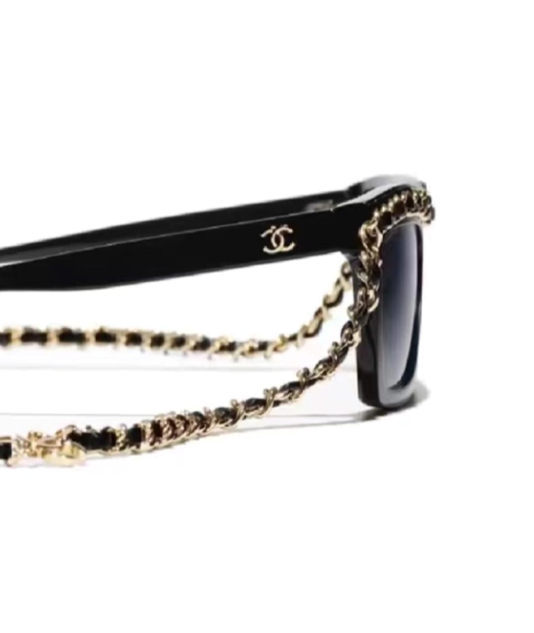 CHANEL Черные пластиковые солнцезащитные очки, фото 3