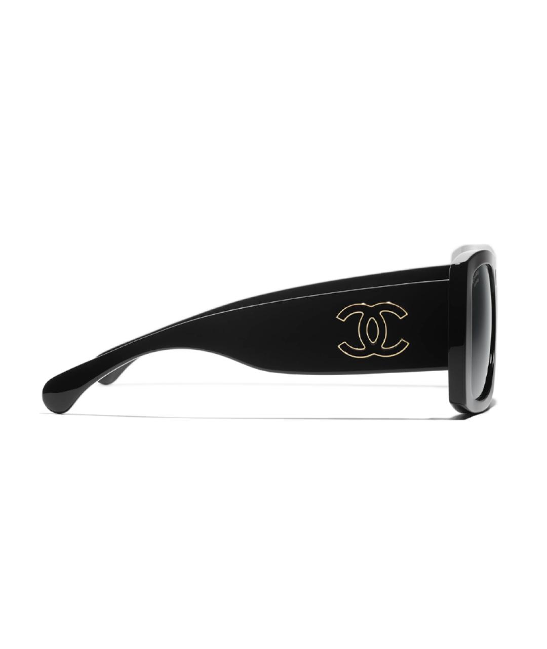 CHANEL Черные пластиковые солнцезащитные очки, фото 3