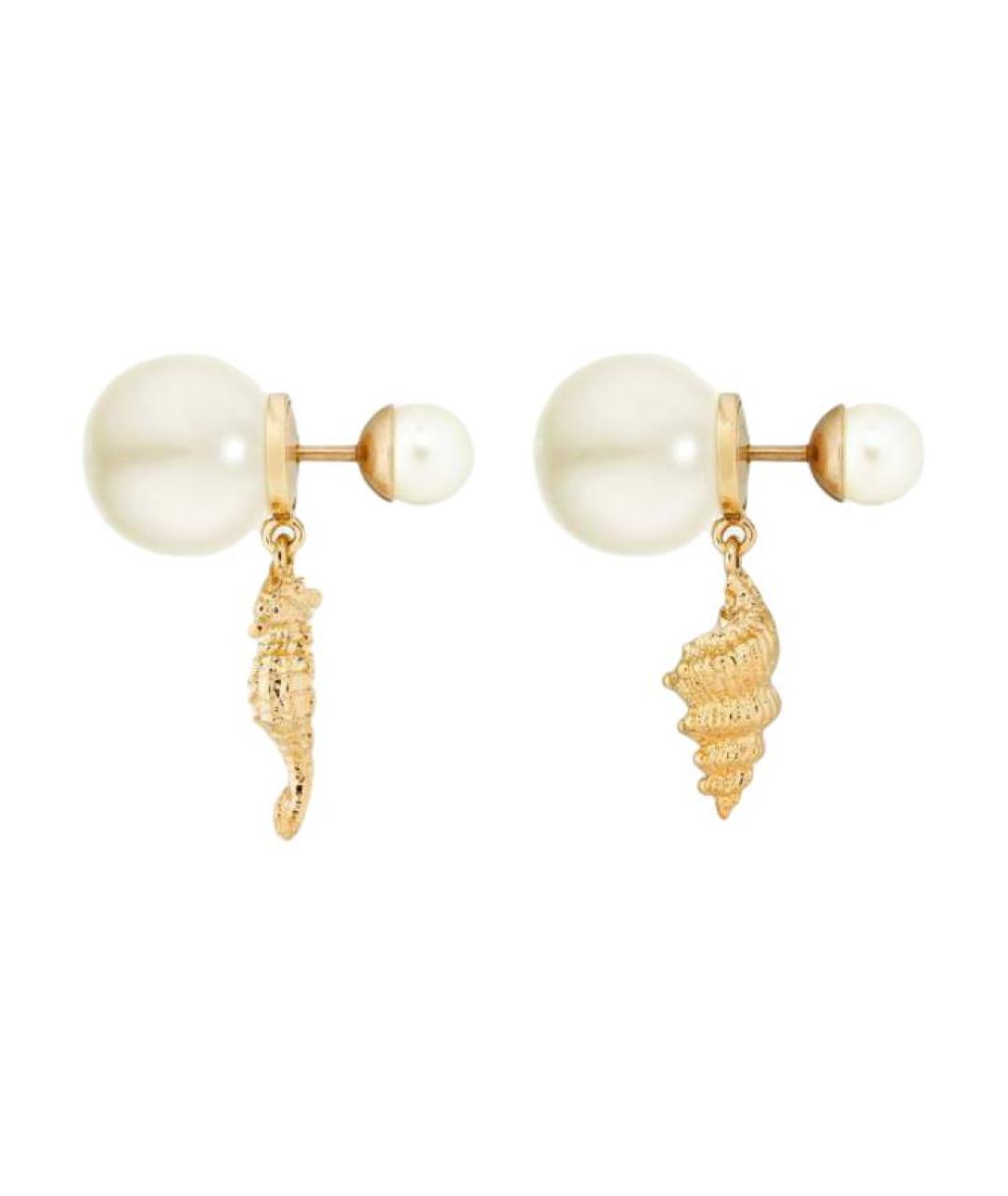 CHRISTIAN DIOR Золотые металлические серьги, фото 2