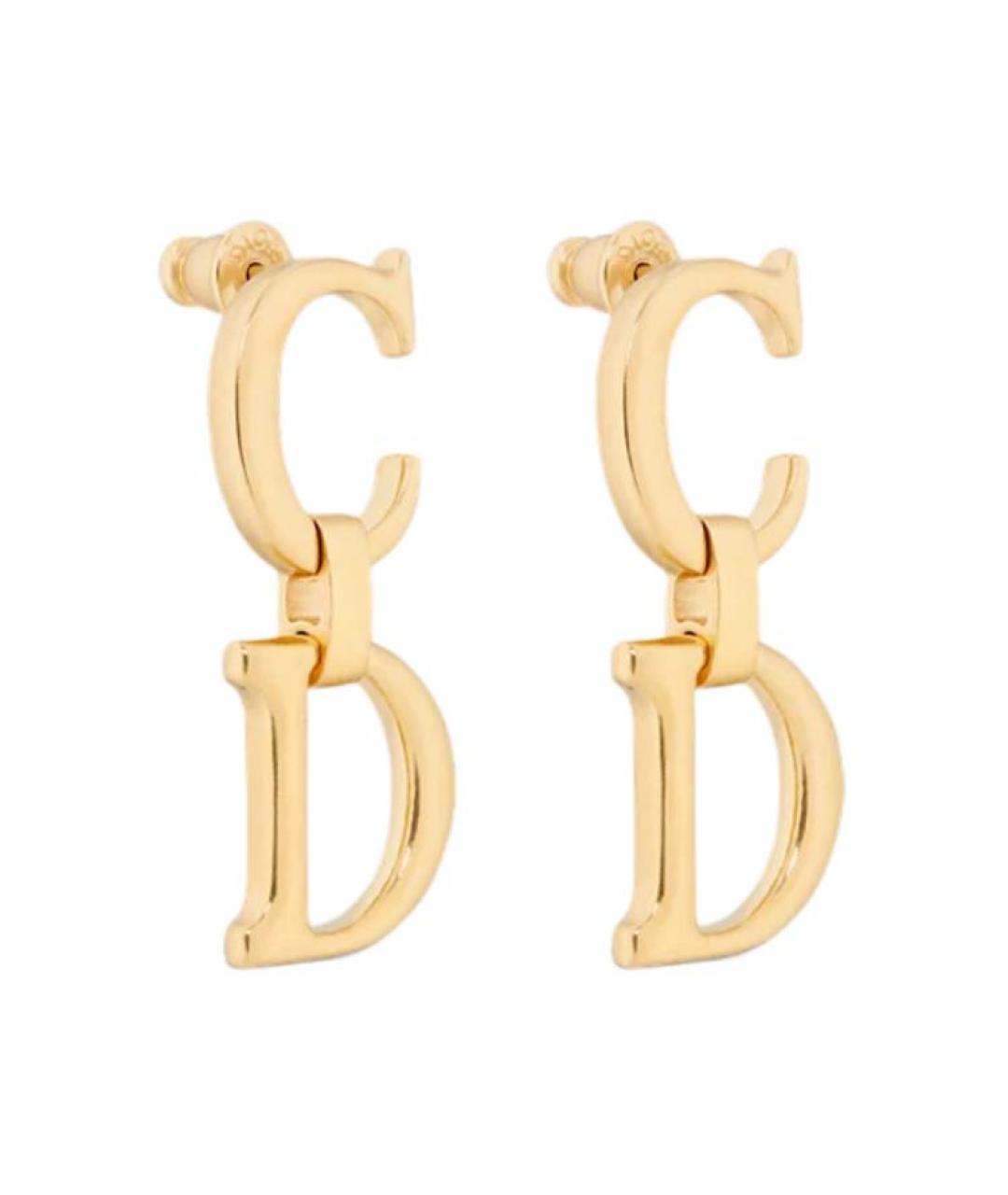 CHRISTIAN DIOR Золотые металлические серьги, фото 2