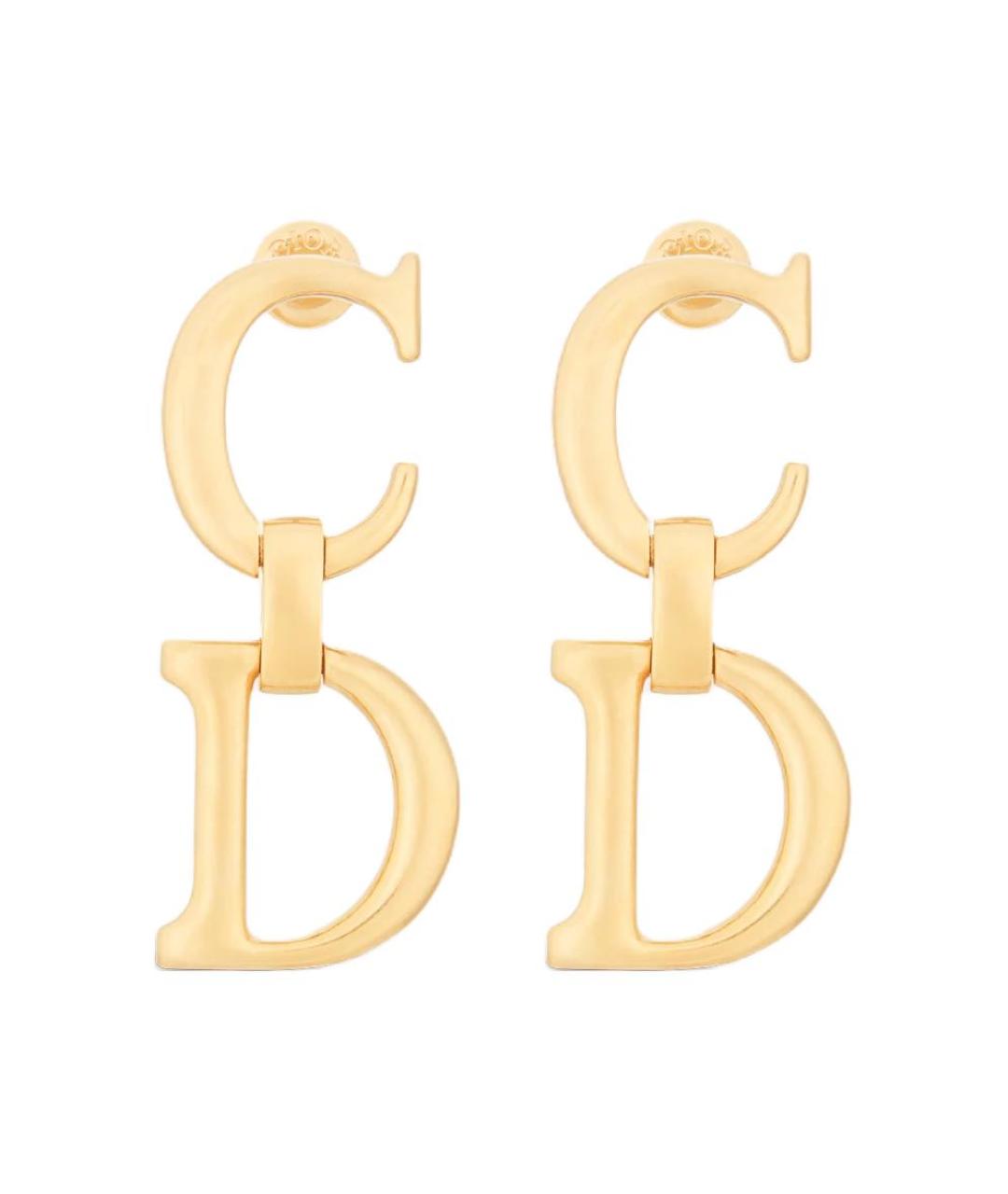 CHRISTIAN DIOR Золотые металлические серьги, фото 1