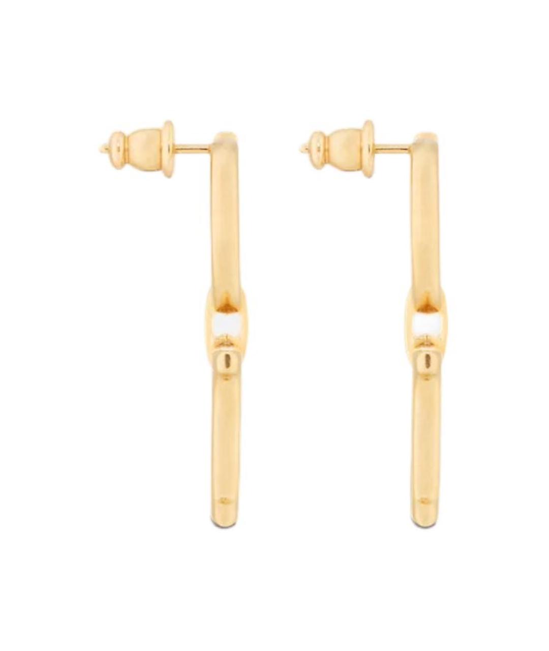 CHRISTIAN DIOR Золотые металлические серьги, фото 3