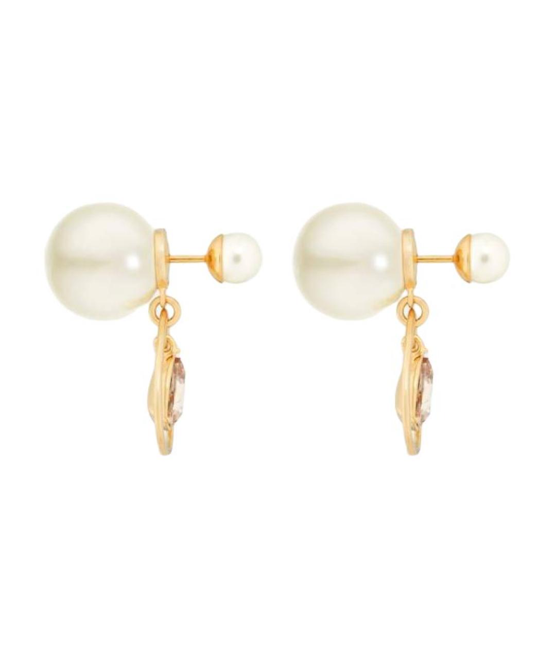 CHRISTIAN DIOR Золотые металлические серьги, фото 2