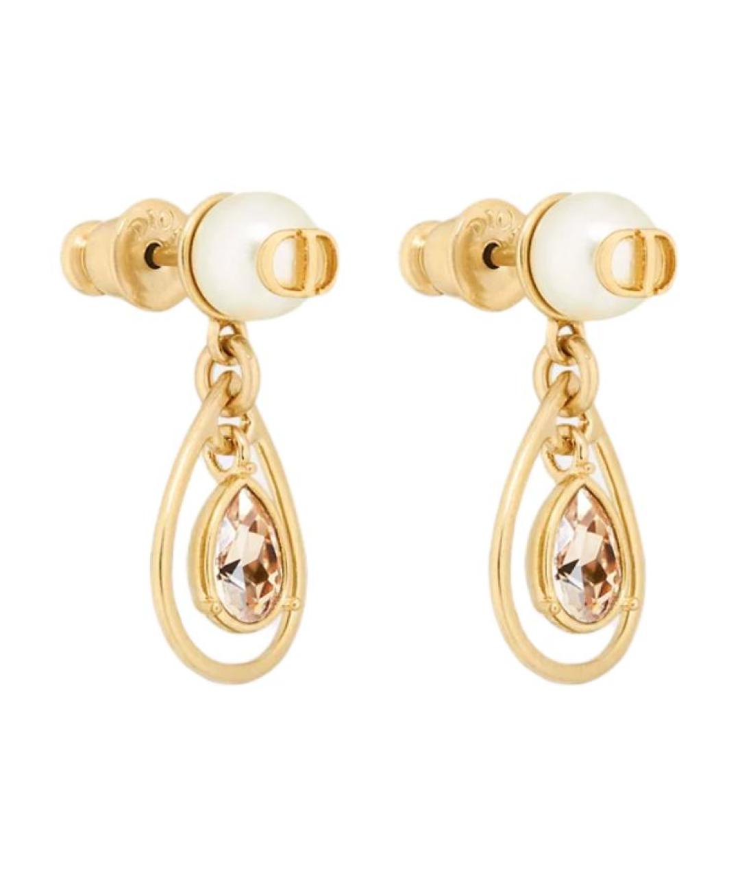 CHRISTIAN DIOR Золотые металлические серьги, фото 2