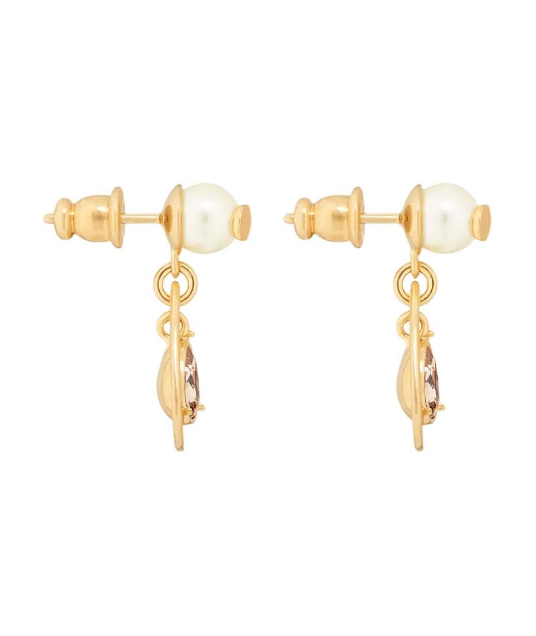 CHRISTIAN DIOR Золотые металлические серьги, фото 3