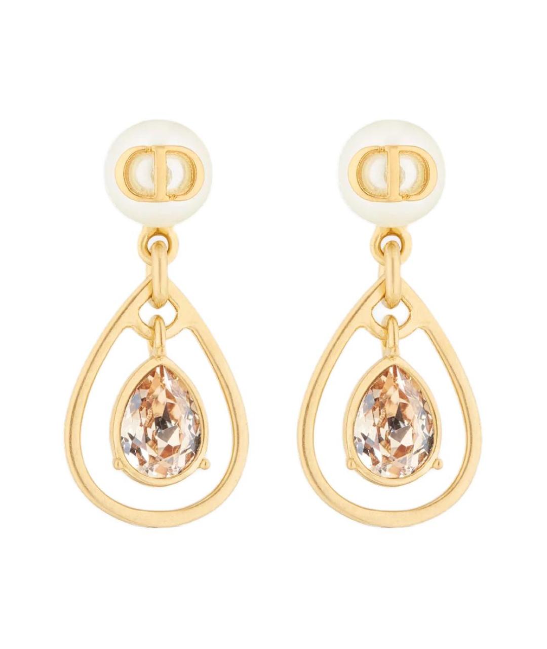 CHRISTIAN DIOR Золотые металлические серьги, фото 1