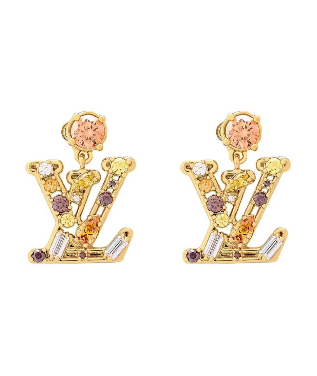 LOUIS VUITTON Золотые металлические серьги, фото 1