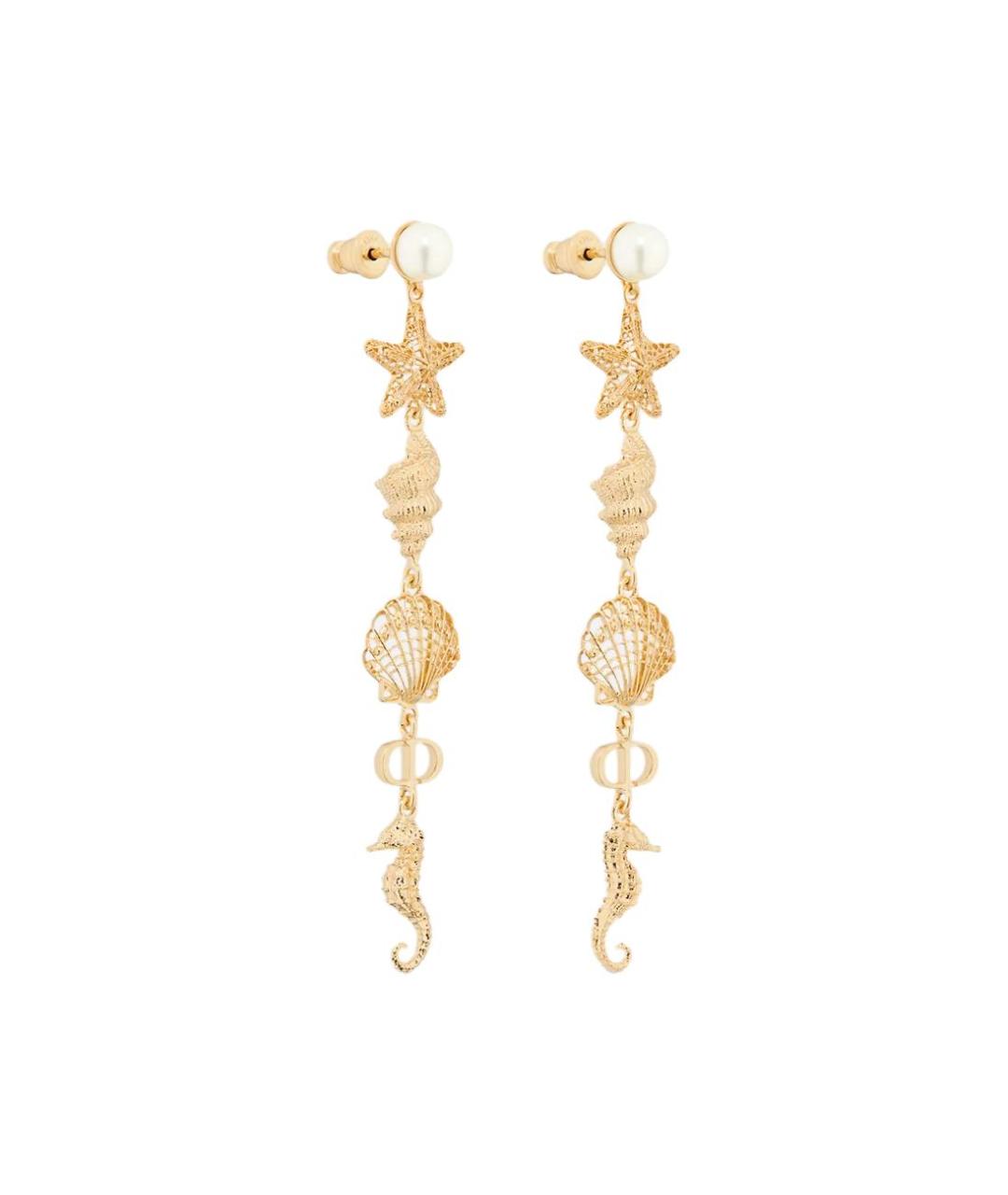 CHRISTIAN DIOR Золотые металлические серьги, фото 2