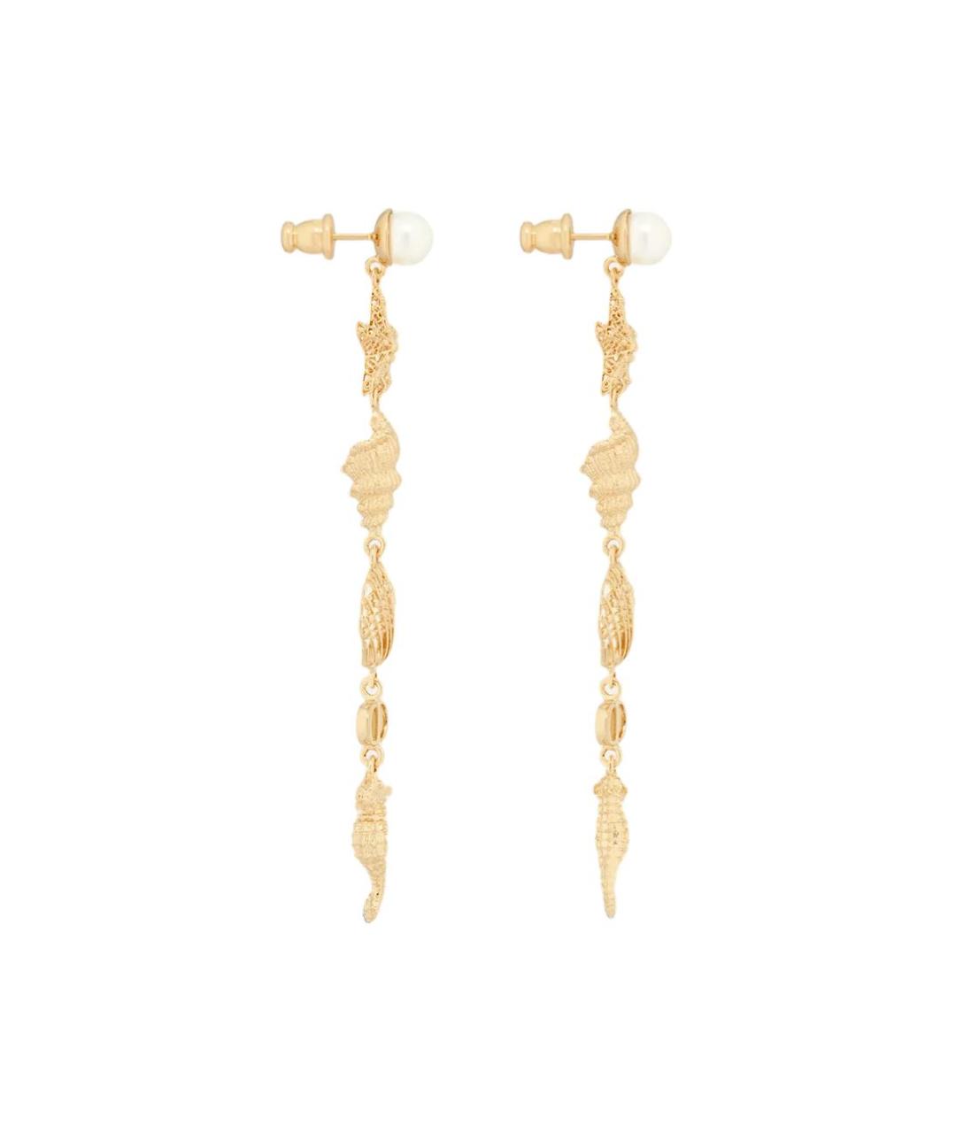 CHRISTIAN DIOR Золотые металлические серьги, фото 3