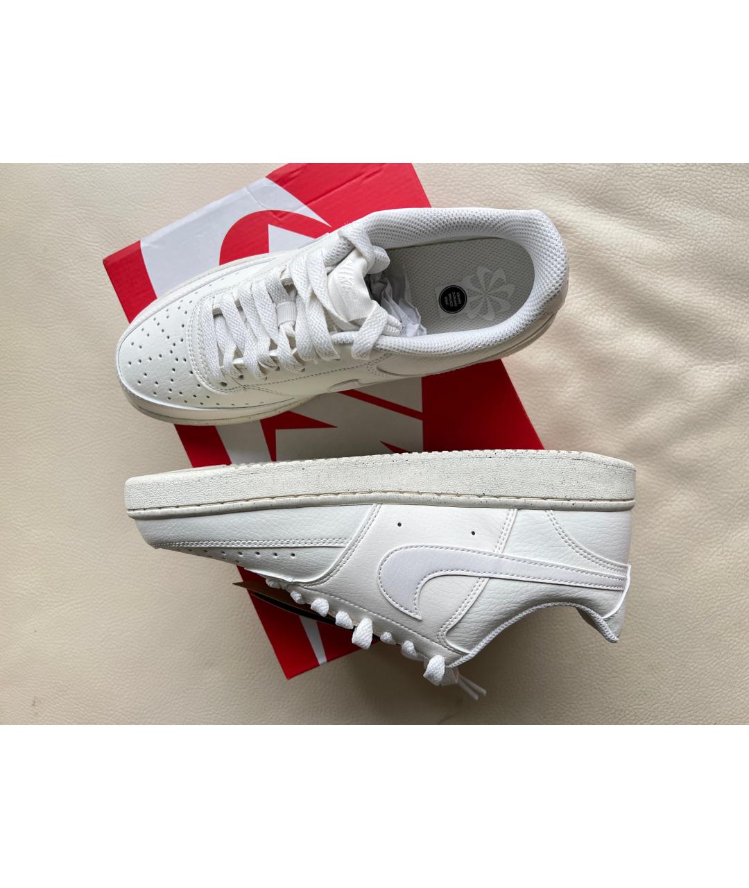 NIKE Белые кожаные кроссовки, фото 6