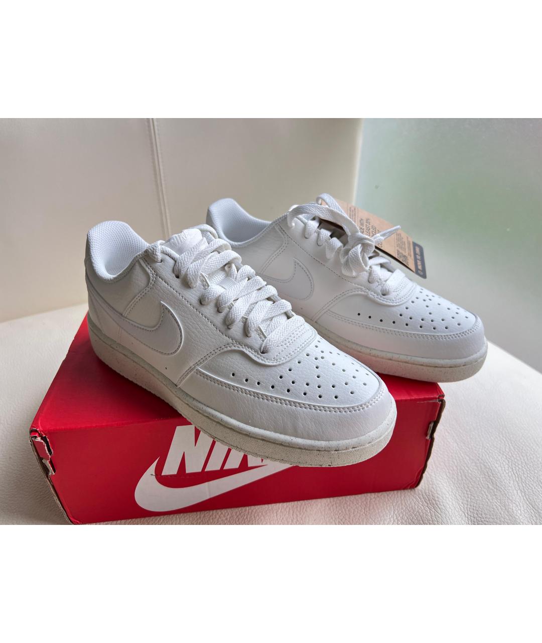 NIKE Белые кожаные кроссовки, фото 3