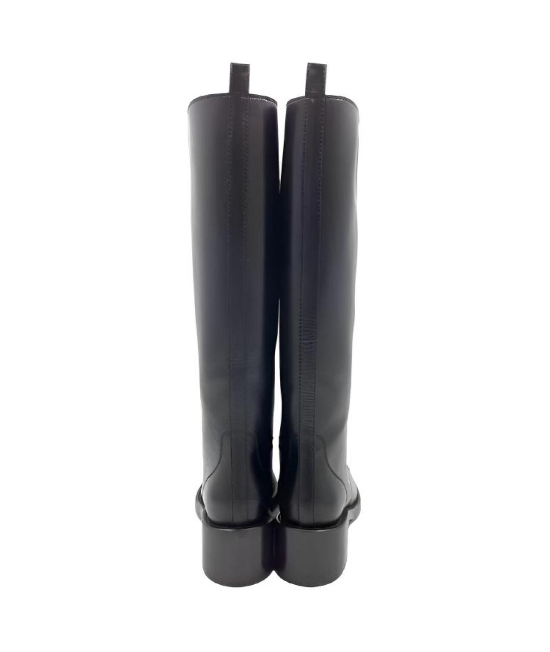 CHANEL Черные кожаные сапоги, фото 3