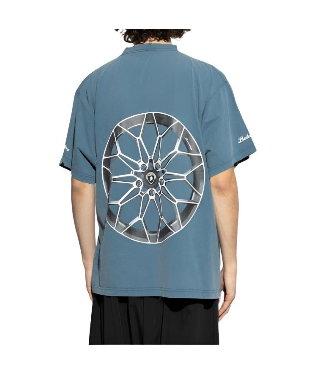BALENCIAGA Синяя футболка, фото 4