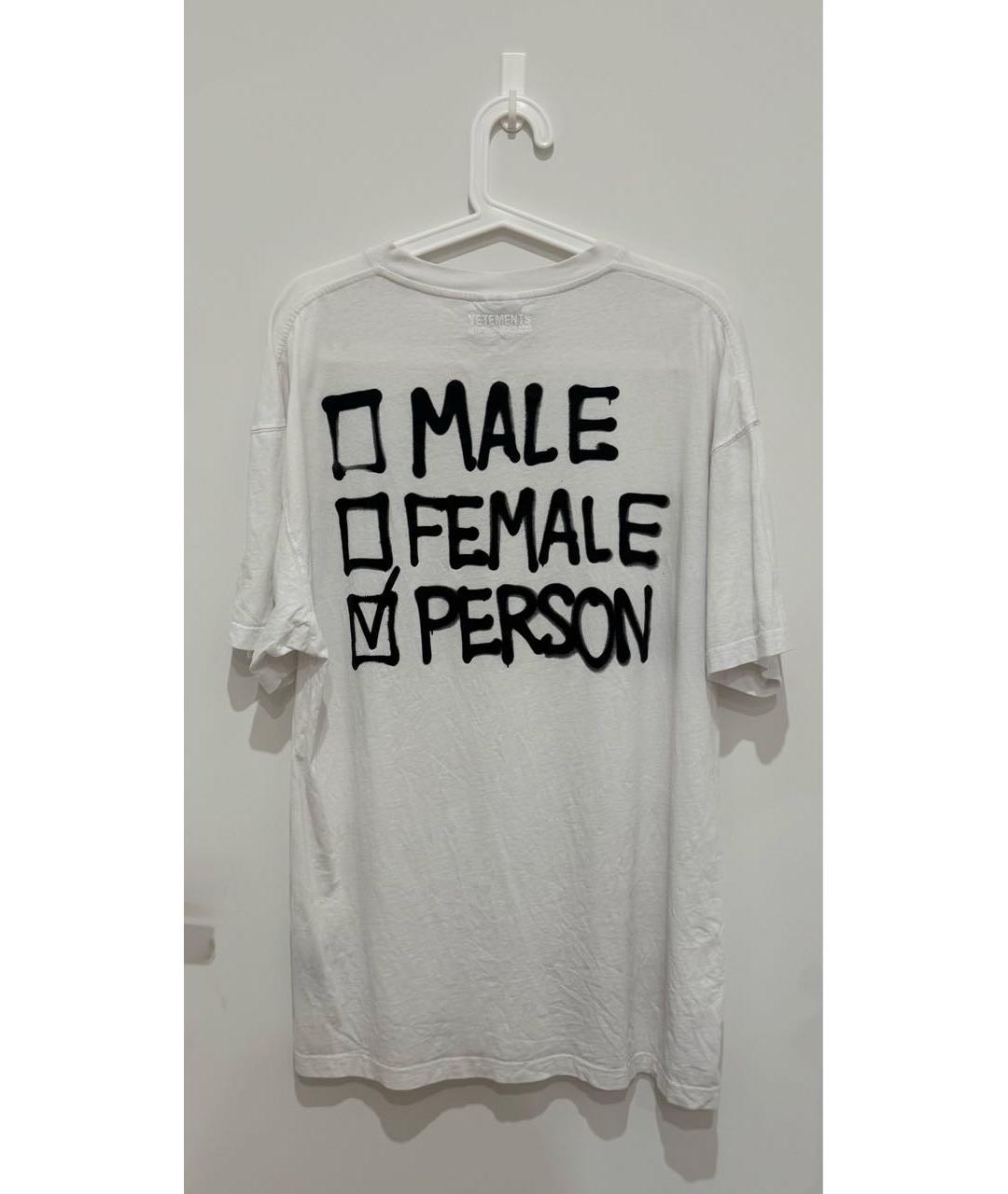 VETEMENTS Белая хлопковая футболка, фото 3
