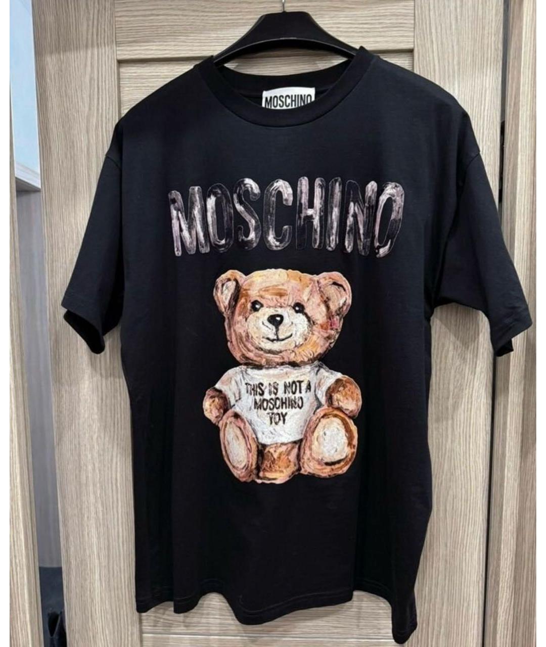 MOSCHINO Черная хлопковая футболка, фото 5