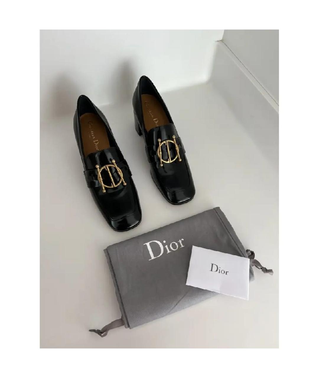 CHRISTIAN DIOR Черные кожаные лоферы, фото 4