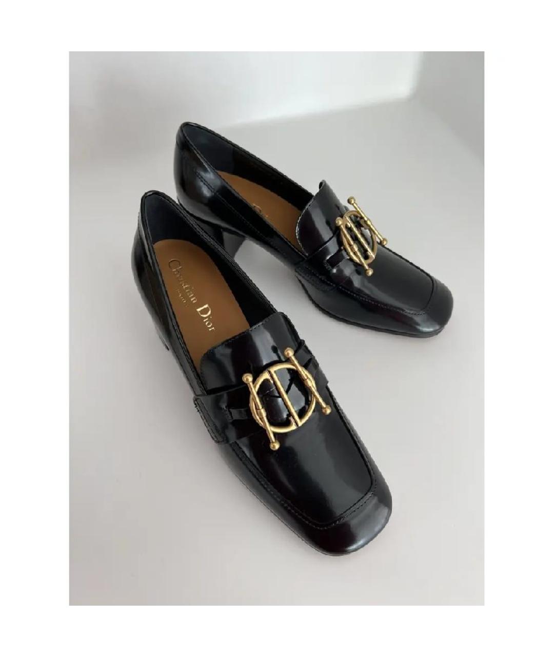CHRISTIAN DIOR Черные кожаные лоферы, фото 5