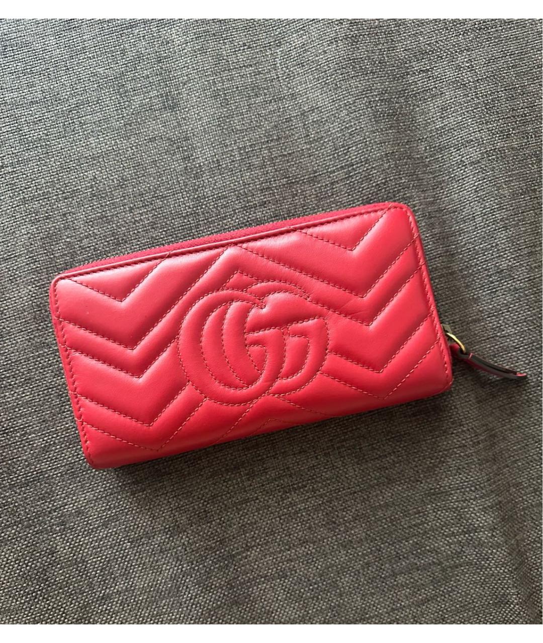 GUCCI Красный кожаный кошелек, фото 3