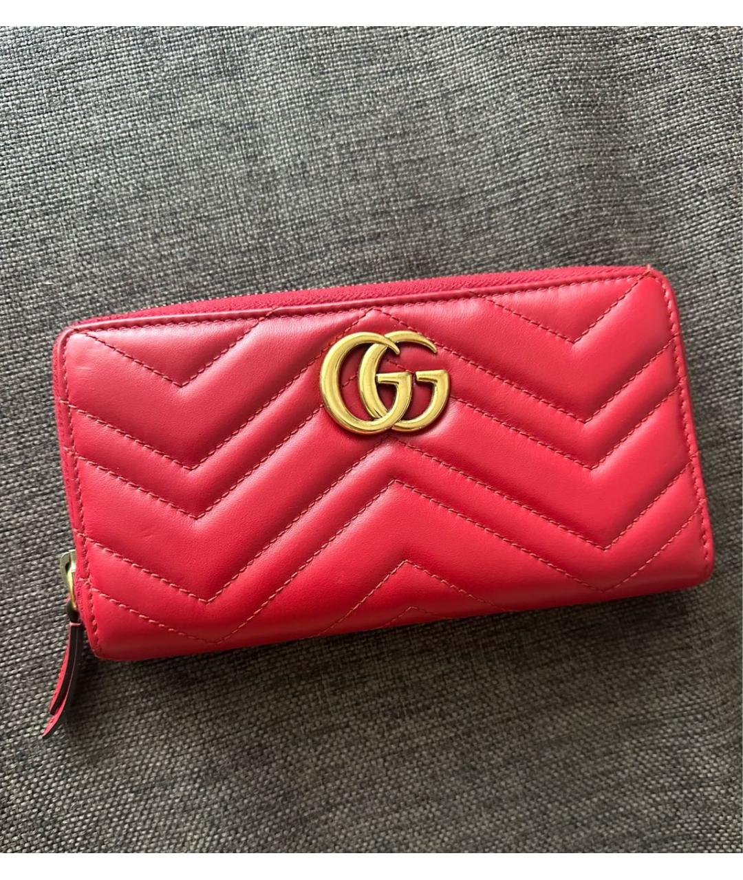 GUCCI Красный кожаный кошелек, фото 6
