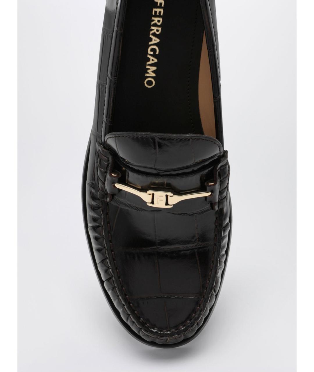 FERRAGAMO Черные лоферы, фото 4
