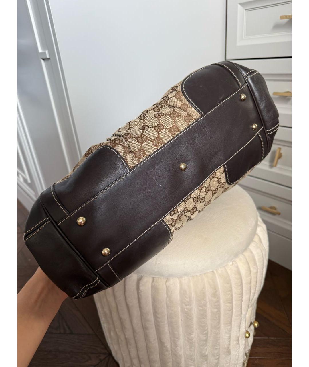 GUCCI Коричневая кожаная сумка с короткими ручками, фото 8