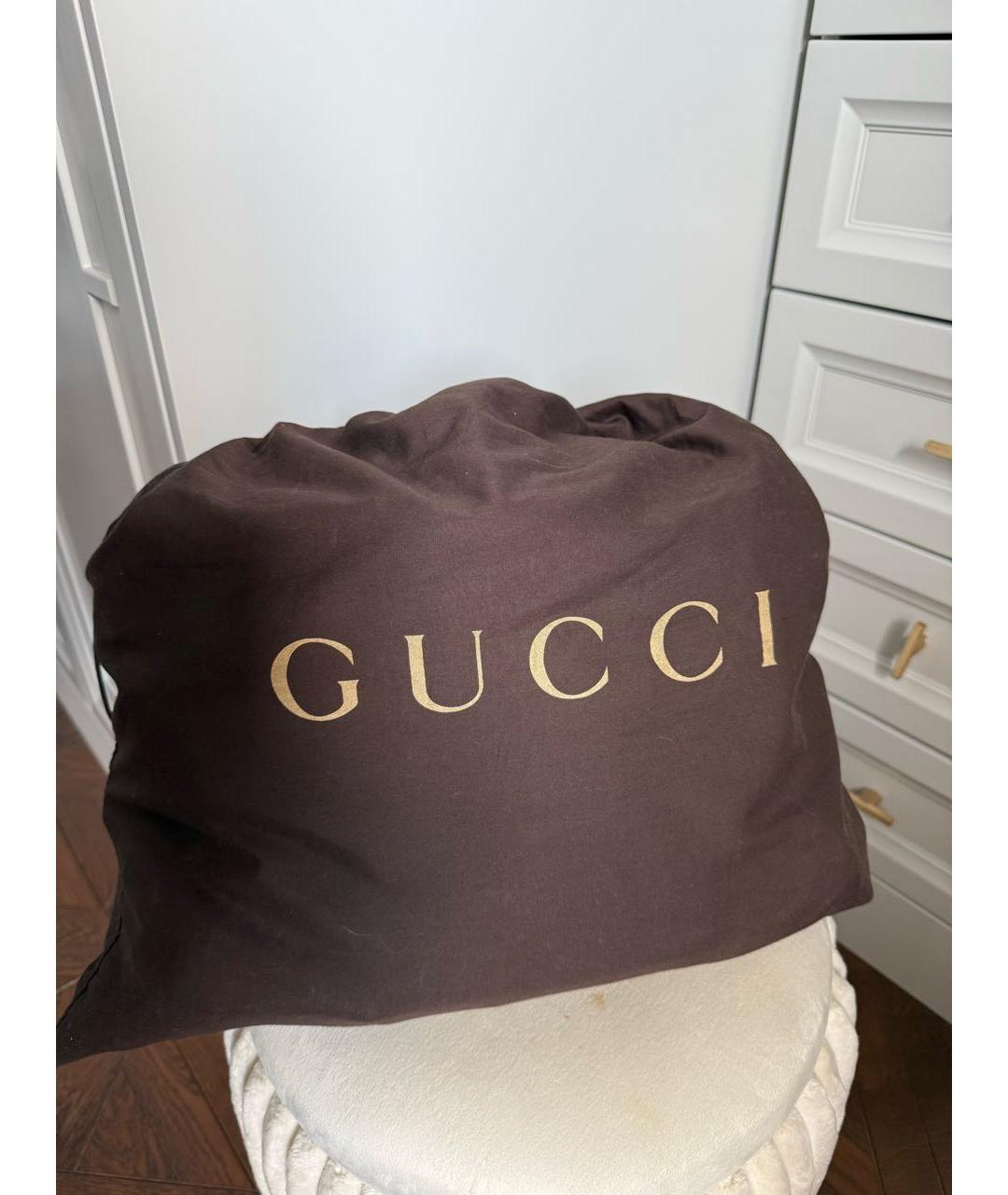 GUCCI Коричневая кожаная сумка с короткими ручками, фото 5