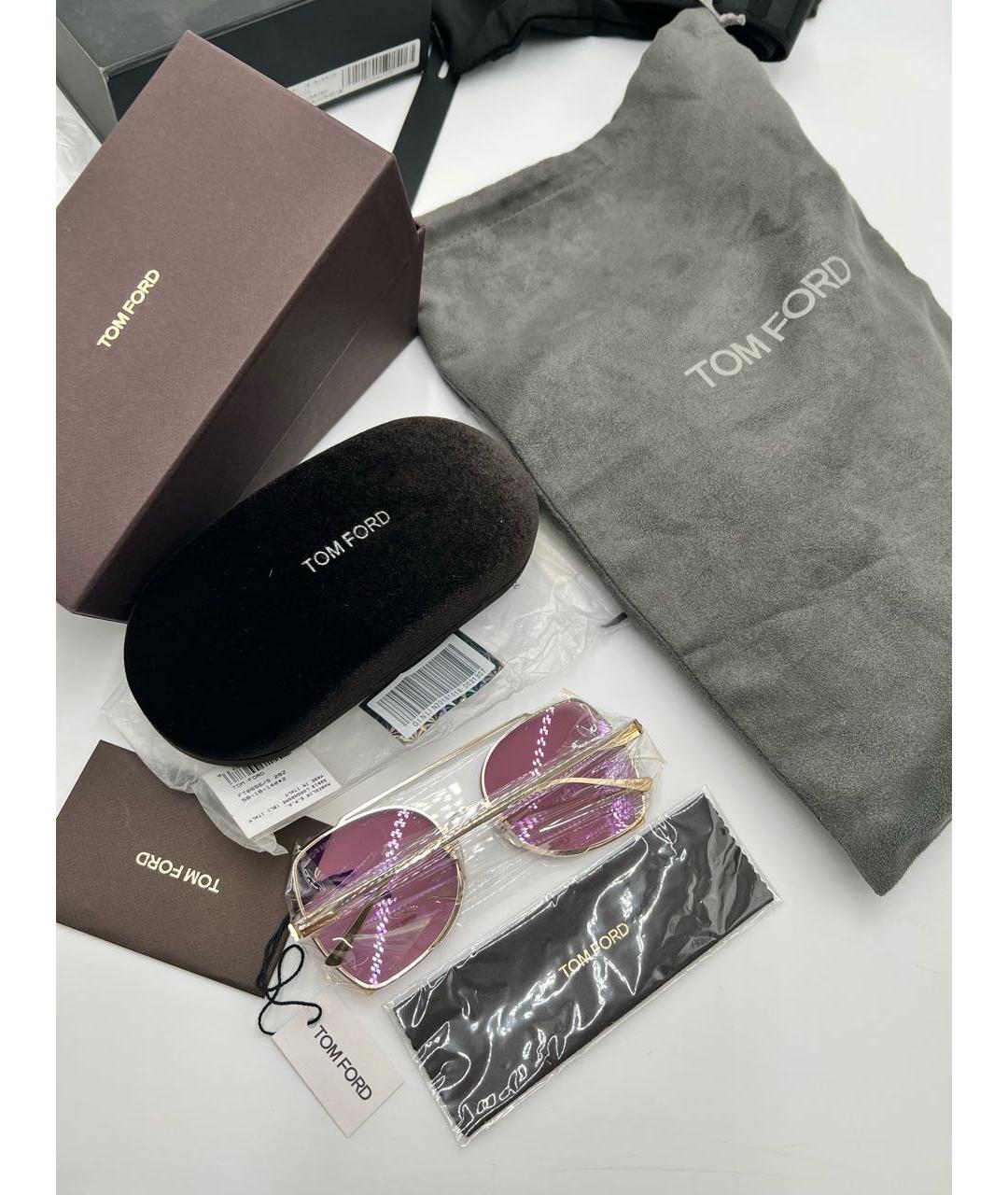 TOM FORD Розовые металлические солнцезащитные очки, фото 2