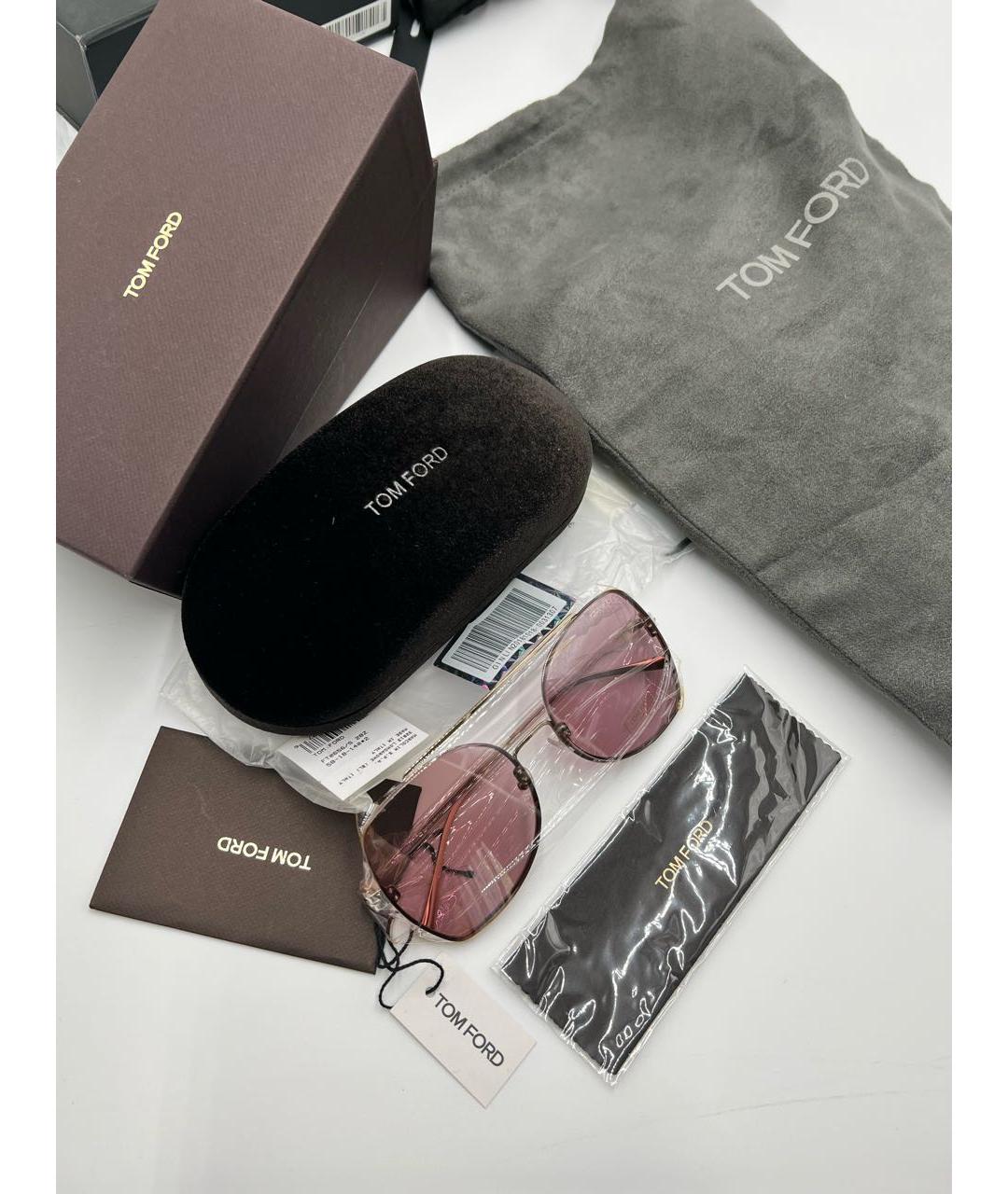 TOM FORD Розовые металлические солнцезащитные очки, фото 8