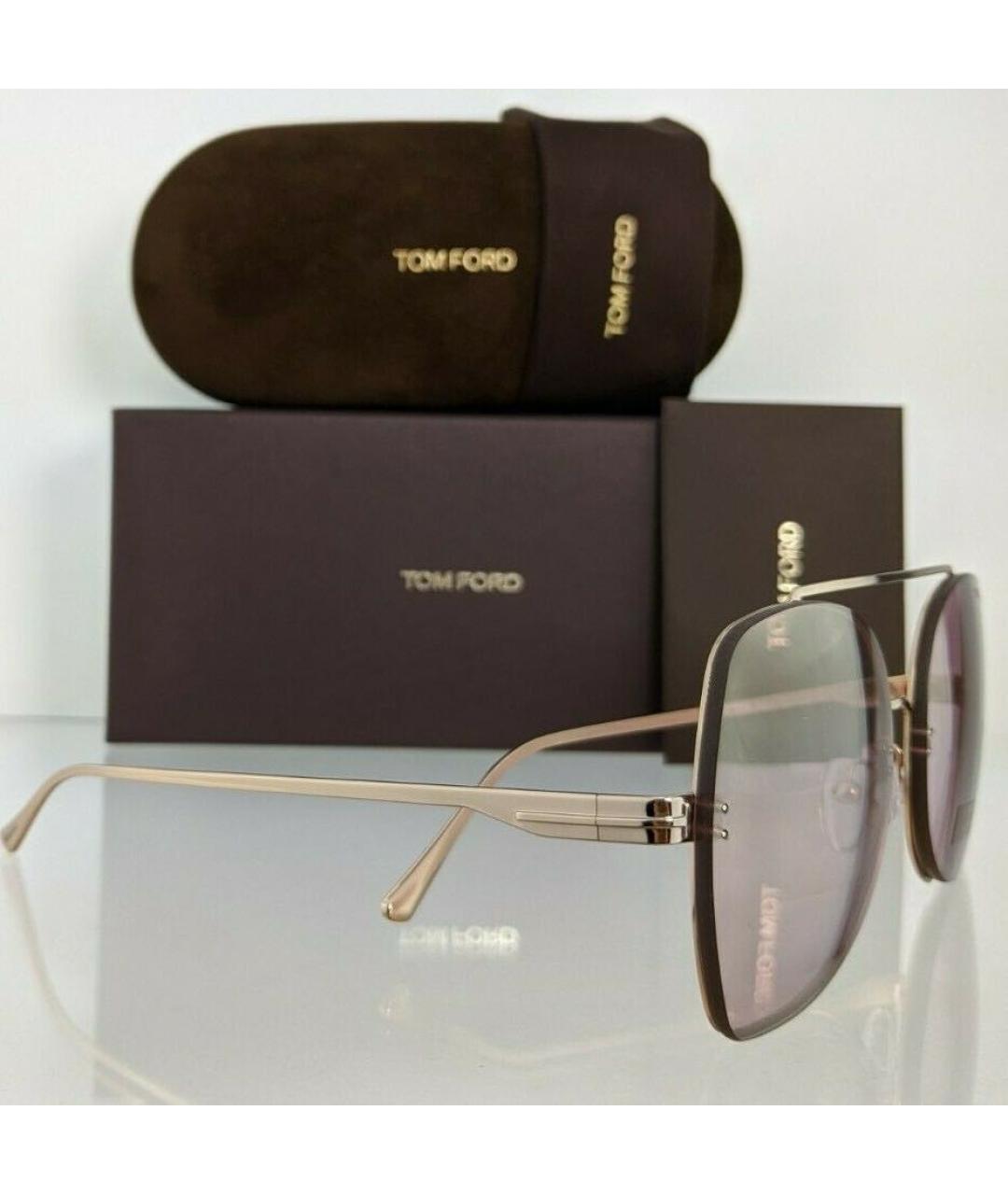 TOM FORD Розовые металлические солнцезащитные очки, фото 6