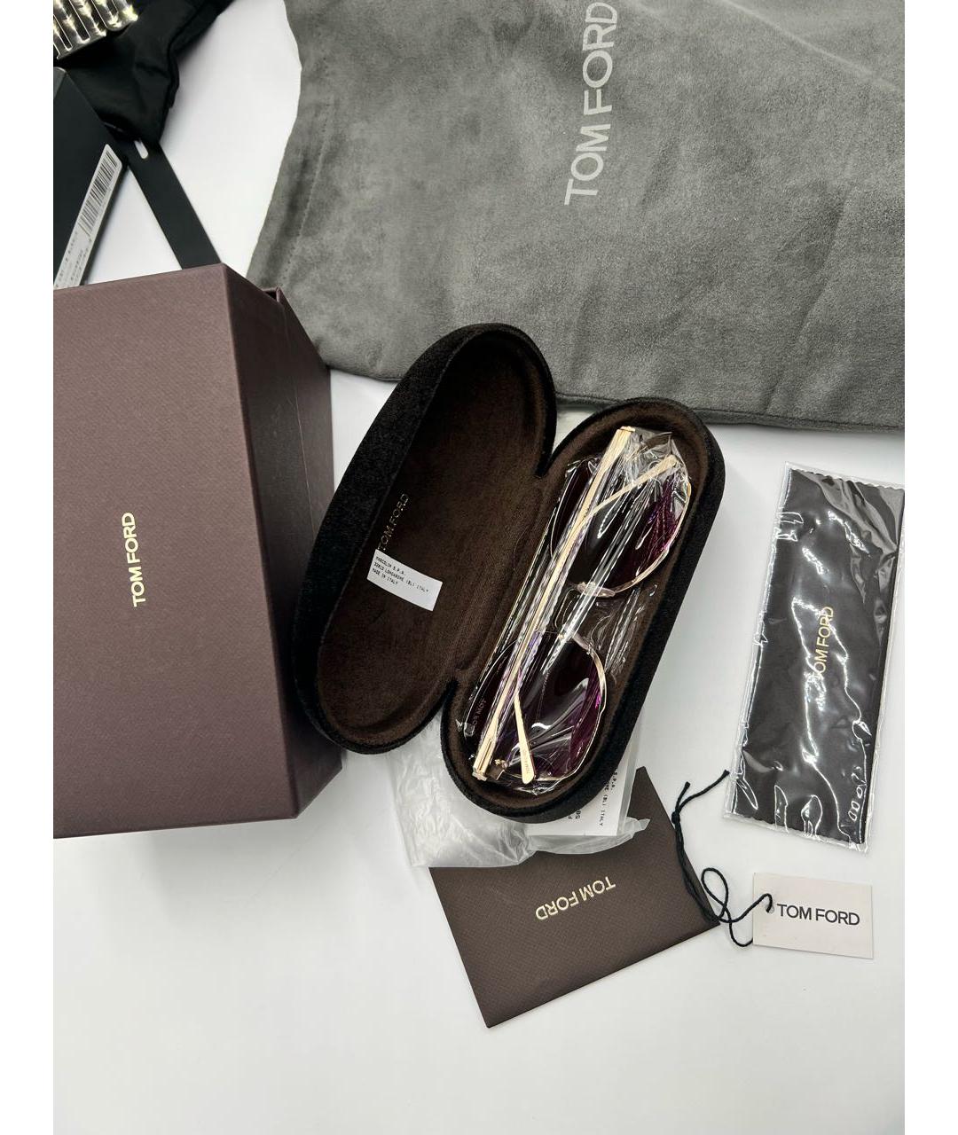 TOM FORD Розовые металлические солнцезащитные очки, фото 4
