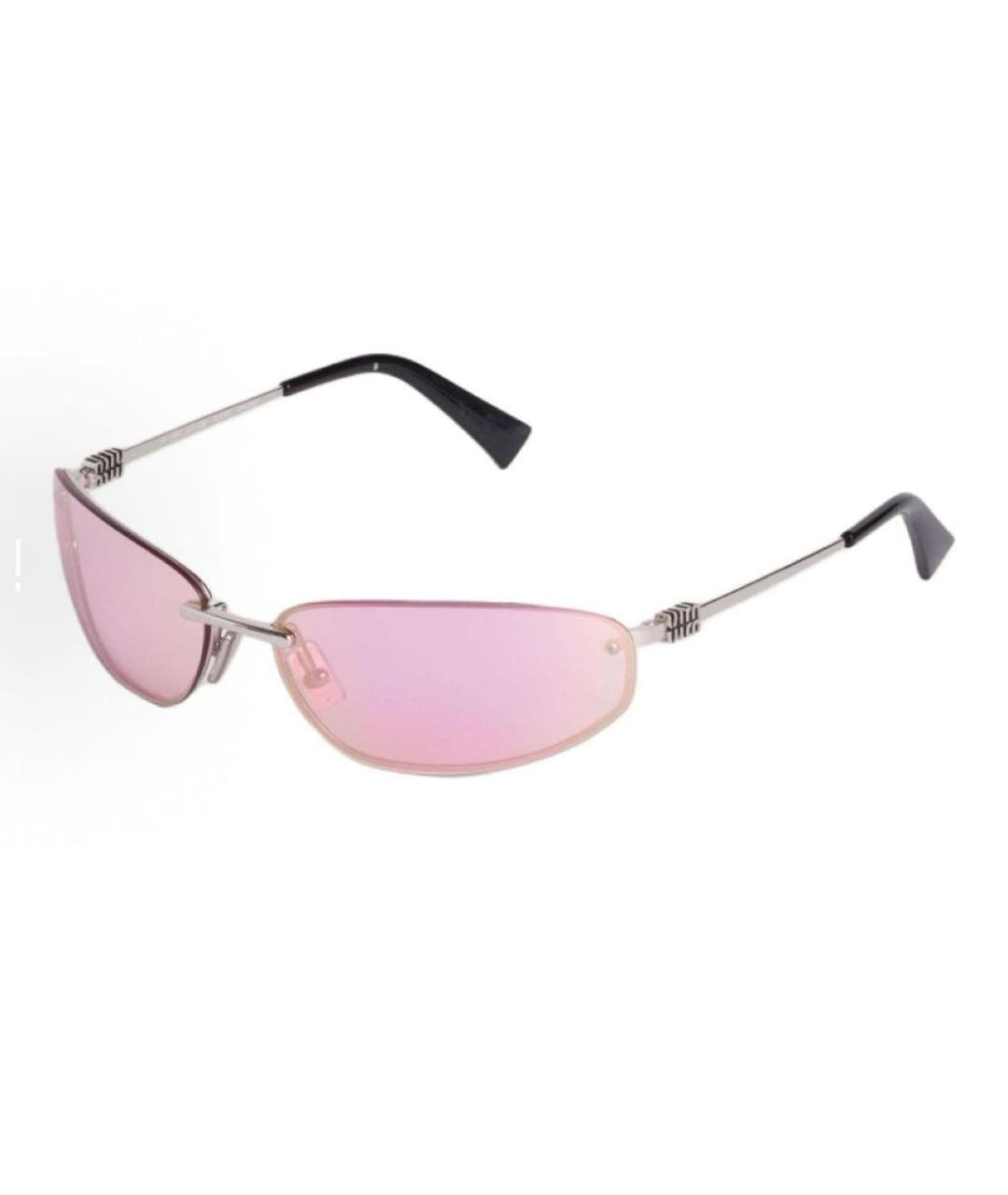 MIU MIU Розовые металлические солнцезащитные очки, фото 9