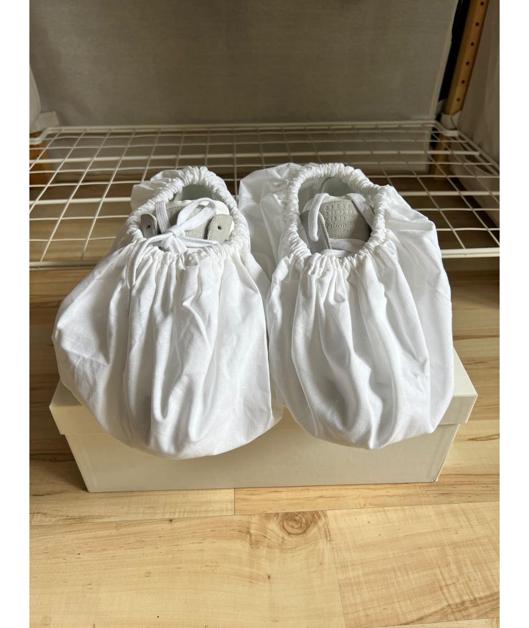 MAISON MARGIELA Белые кожаные низкие кроссовки / кеды, фото 6