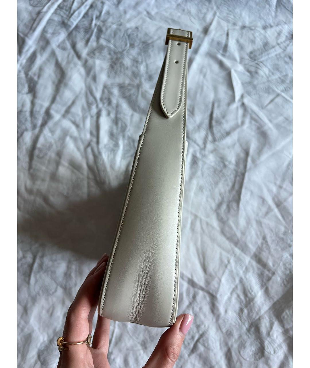 SAINT LAURENT Бежевая кожаная сумка через плечо, фото 3