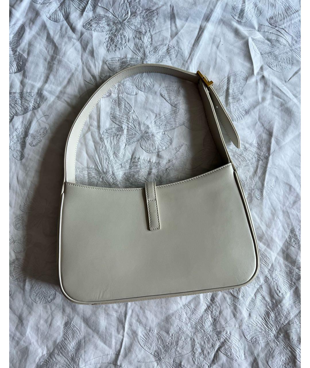 SAINT LAURENT Бежевая кожаная сумка через плечо, фото 2