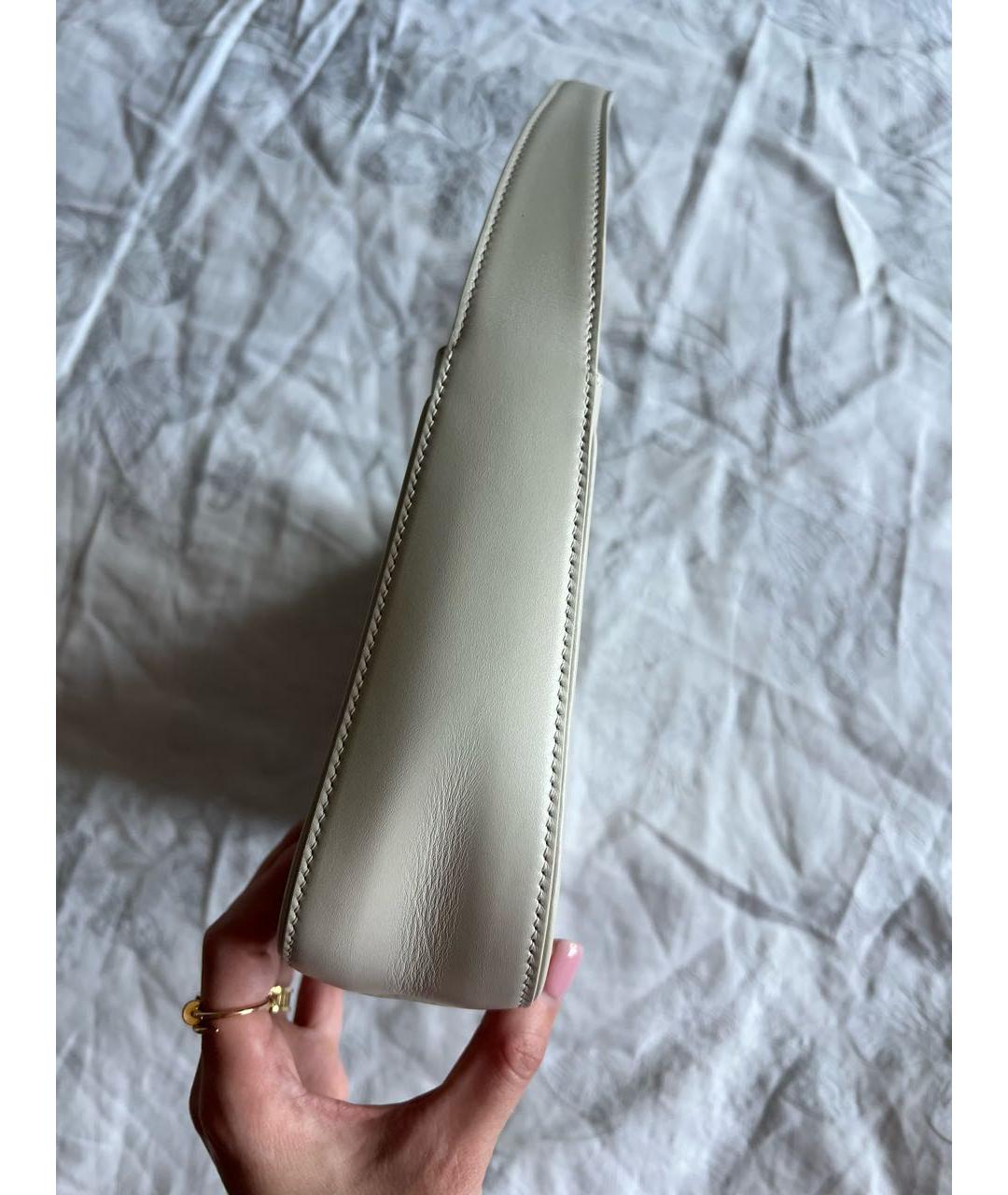 SAINT LAURENT Бежевая кожаная сумка через плечо, фото 4