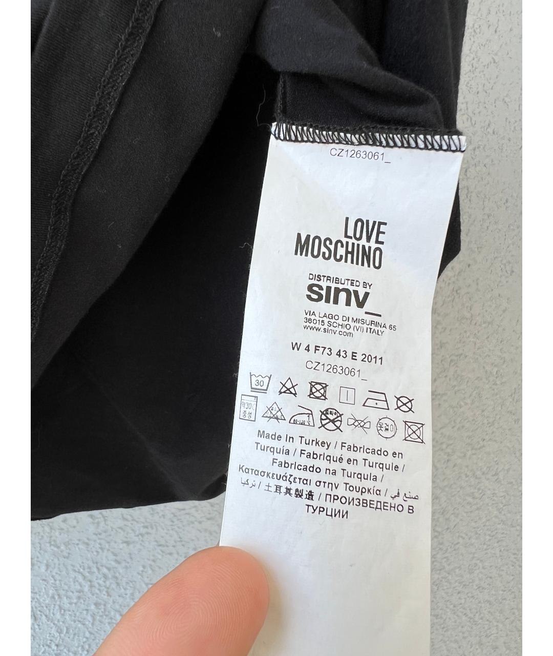 MOSCHINO Черная хлопковая футболка, фото 5
