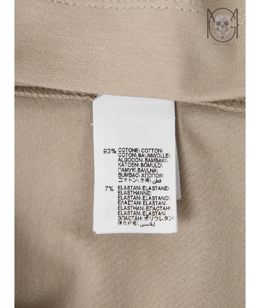 BRUNELLO CUCINELLI Бежевая хлопковая футболка, фото 7