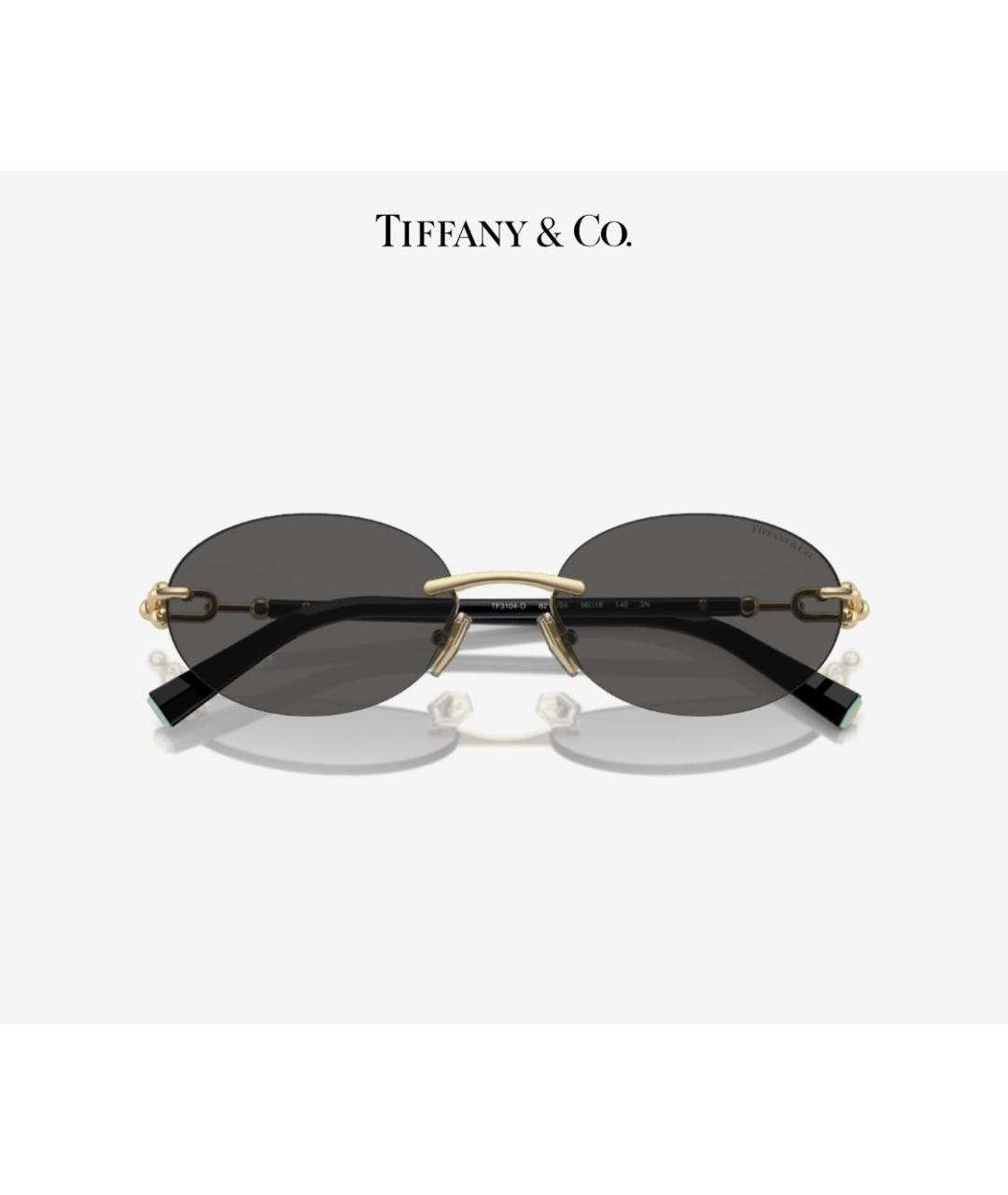 TIFFANY&CO Золотые металлические солнцезащитные очки, фото 5