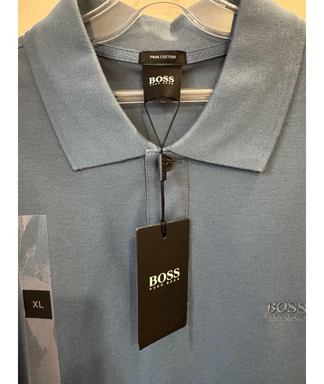 HUGO BOSS Серое хлопковое поло с коротким рукавом, фото 3