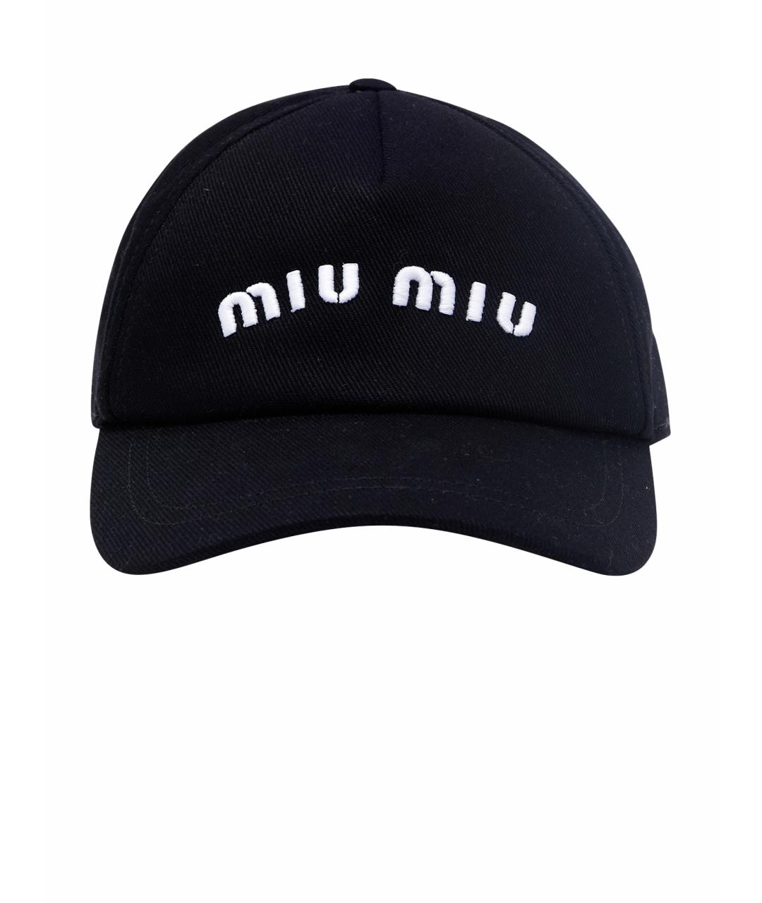 MIU MIU Черная хлопковая кепка, фото 1