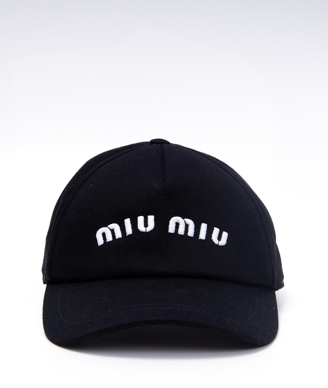 MIU MIU Черная хлопковая кепка, фото 5