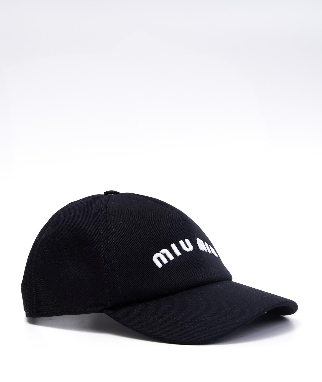 MIU MIU Черная хлопковая кепка, фото 2