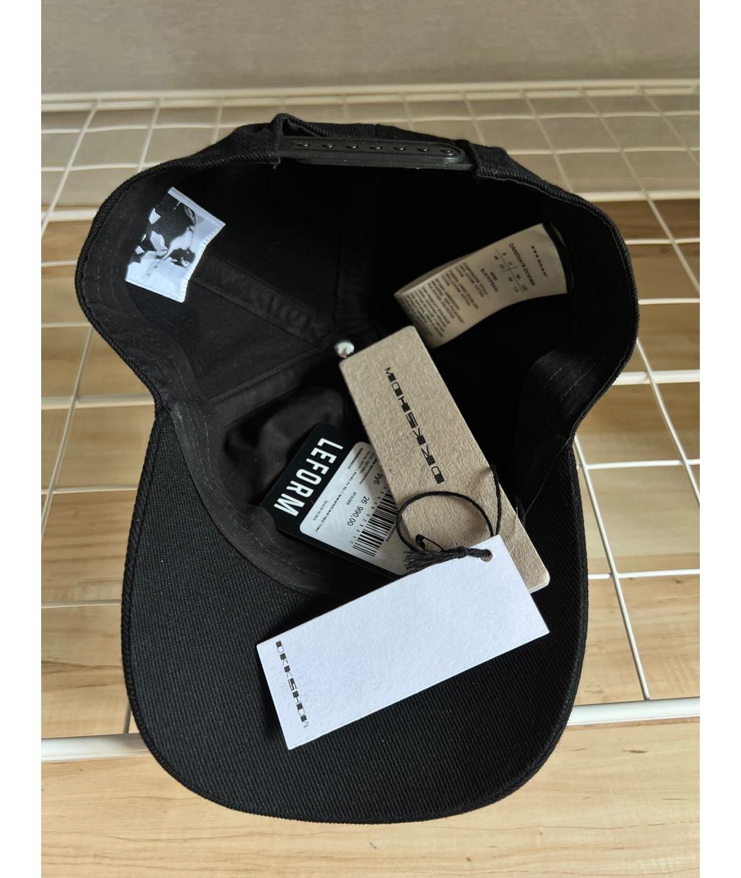 RICK OWENS DRKSHDW Черная хлопковая кепка/бейсболка, фото 6