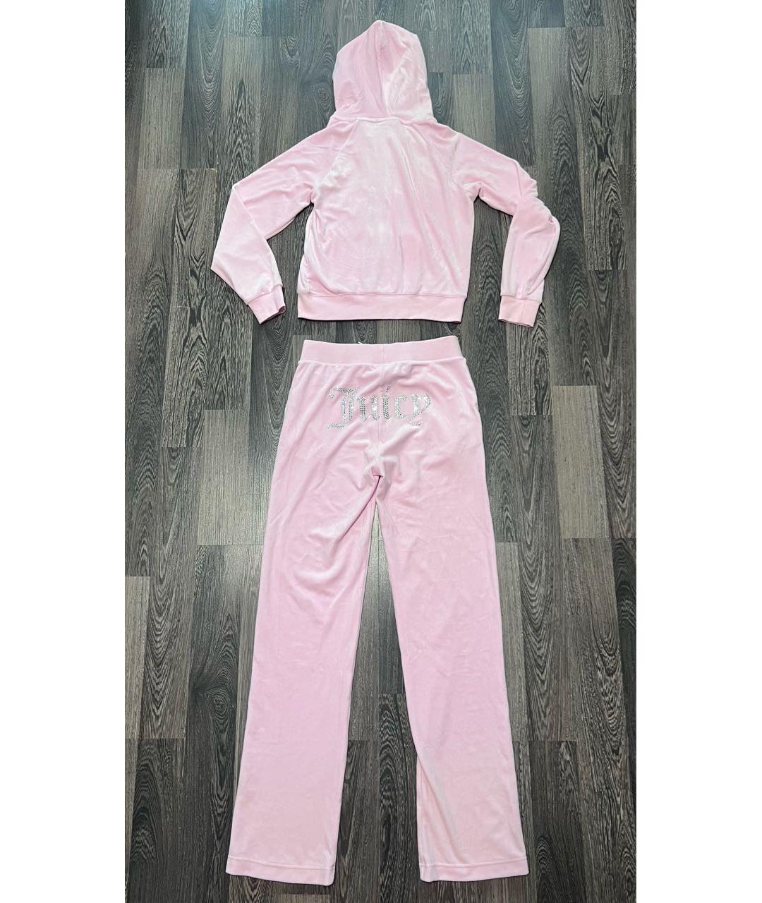 JUICY COUTURE Розовый велюровый костюм с брюками, фото 6
